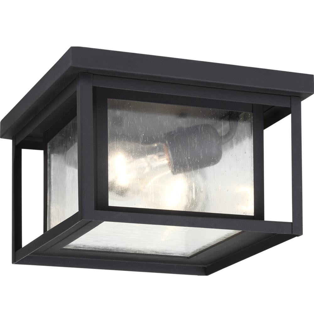 Generation Lighting Hunnington Two Light Outdoor Ceiling Flush Mount Black