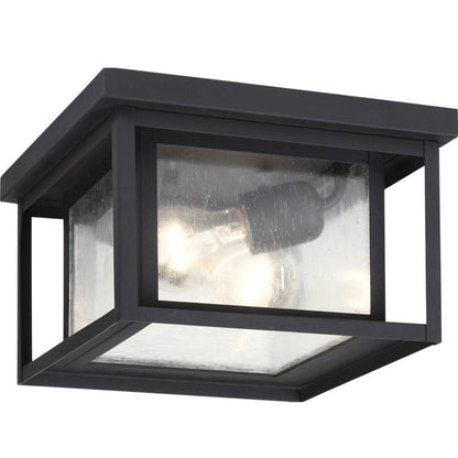 Generation Lighting Hunnington Two Light Outdoor Ceiling Flush Mount Black
