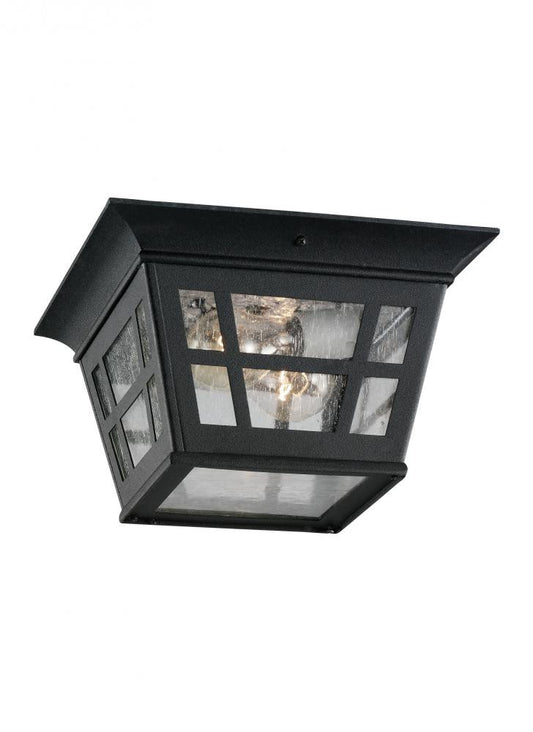 Generation Lighting Herrington Two Light Outdoor Ceiling Flush Mount Black