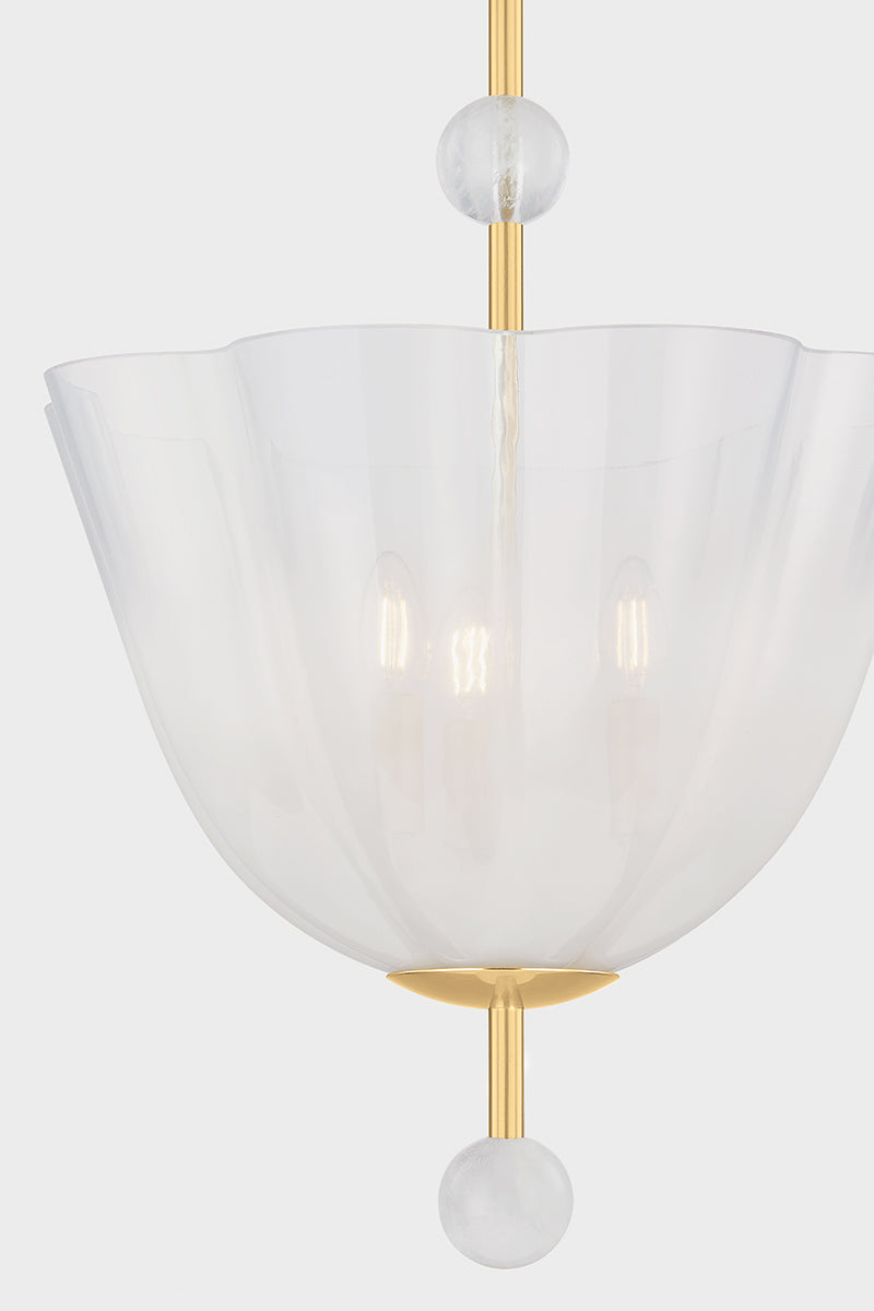 Hudson Valley Cambria Heights 3-Light Lantern Aged Brass detail view 2