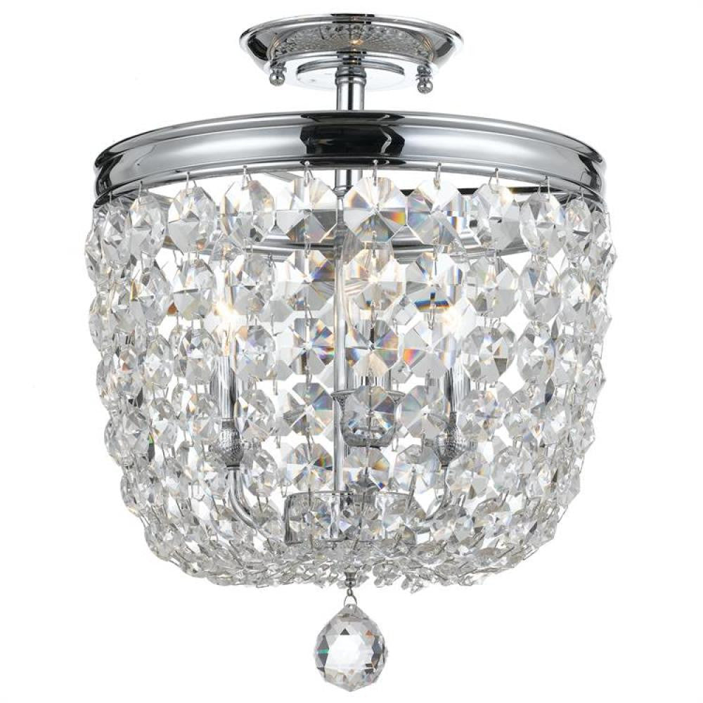 Crystorama Archer Semi Flush Mount Polished Chrome
