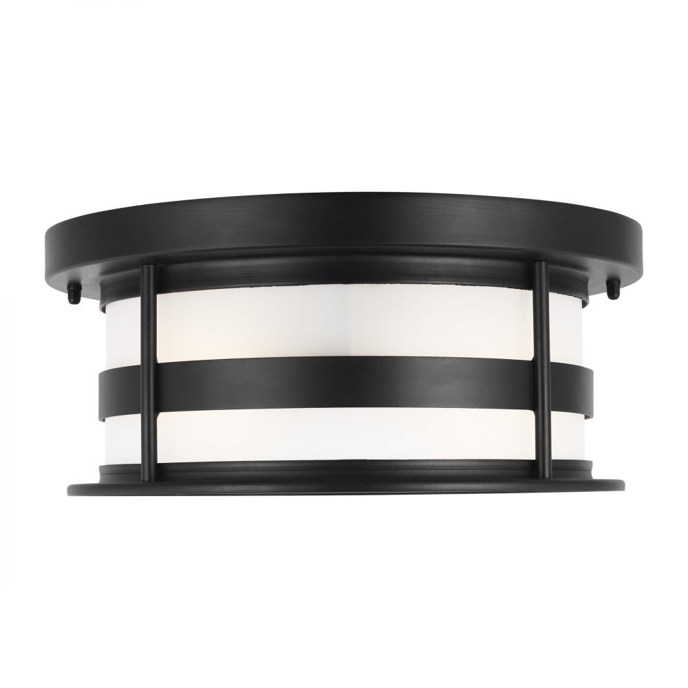 Generation Lighting Wilburn Two Light Outdoor Flush Mount Black
