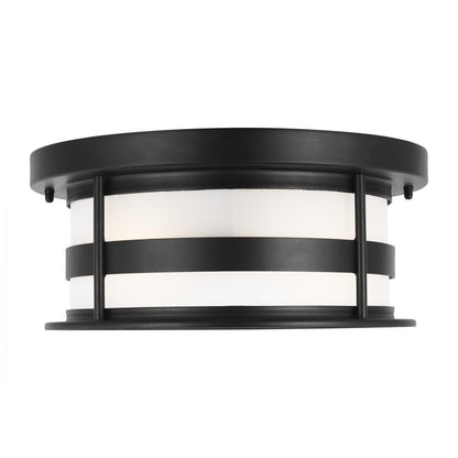 Generation Lighting Wilburn Two Light Outdoor Flush Mount Black