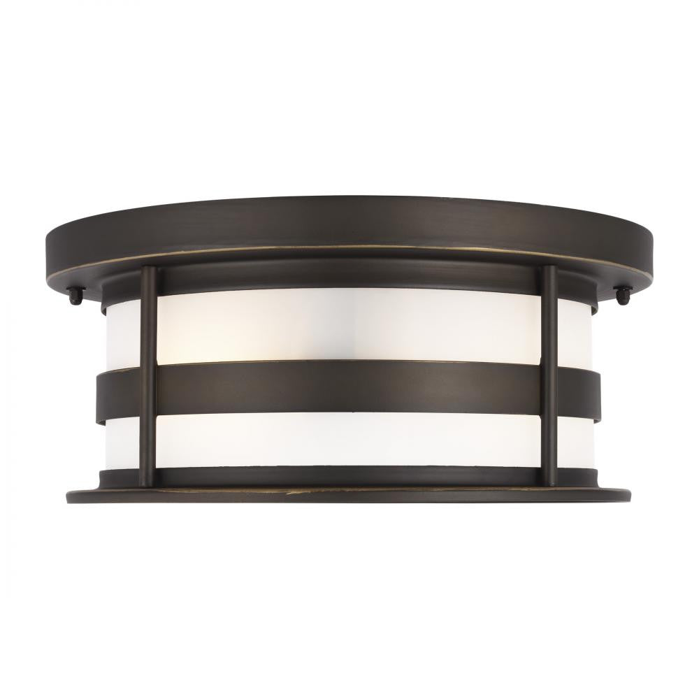 Generation Lighting Wilburn Two Light Outdoor Flush Mount Antique Bronze