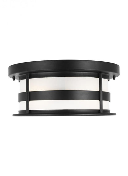 Generation Lighting Wilburn Two Light Outdoor Flush Mount Black