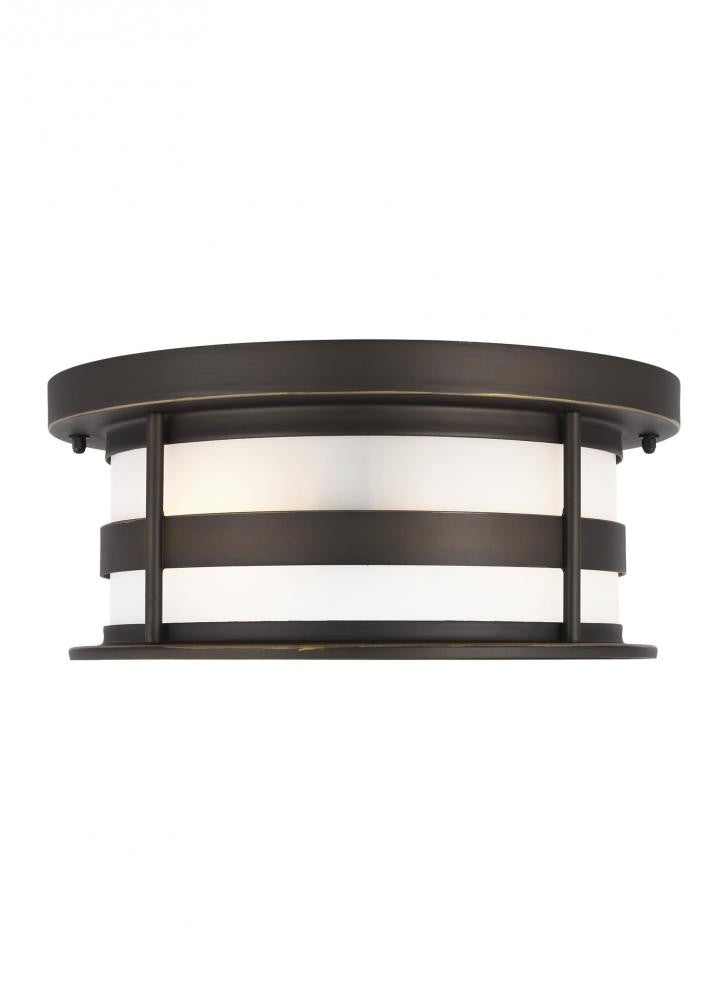 Generation Lighting Wilburn Two Light Outdoor Flush Mount Antique Bronze