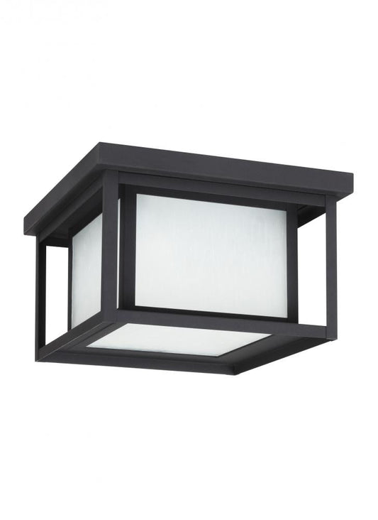 Generation Lighting Hunnington Two Light Outdoor Ceiling Flush Mount Black