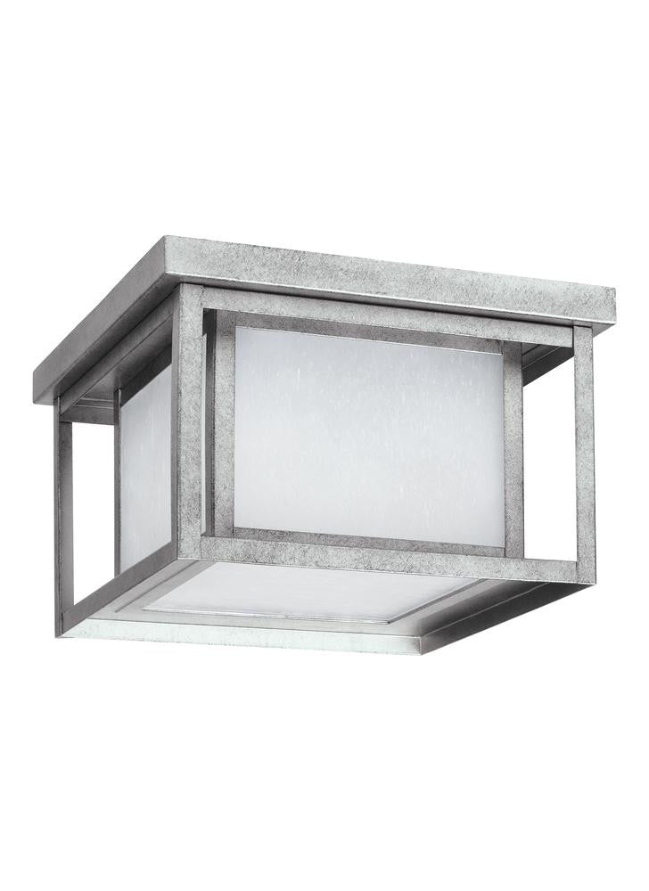 Generation Lighting Hunnington LED Outdoor Ceiling Flush Mount Weathered Pewter