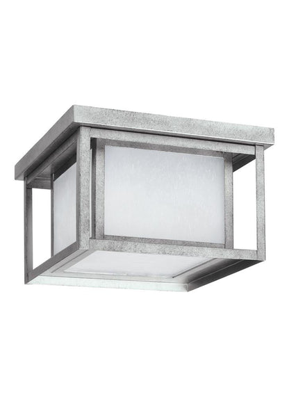 Generation Lighting Hunnington LED Outdoor Ceiling Flush Mount Weathered Pewter