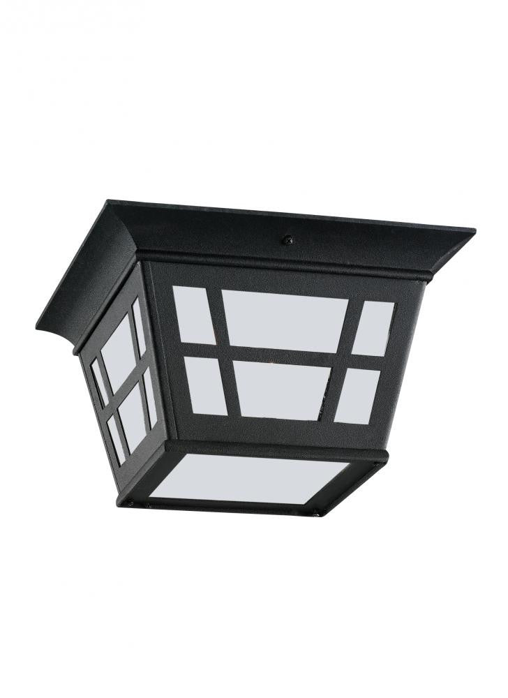 Generation Lighting Herrington Two Light Outdoor Ceiling Flush Mount Black