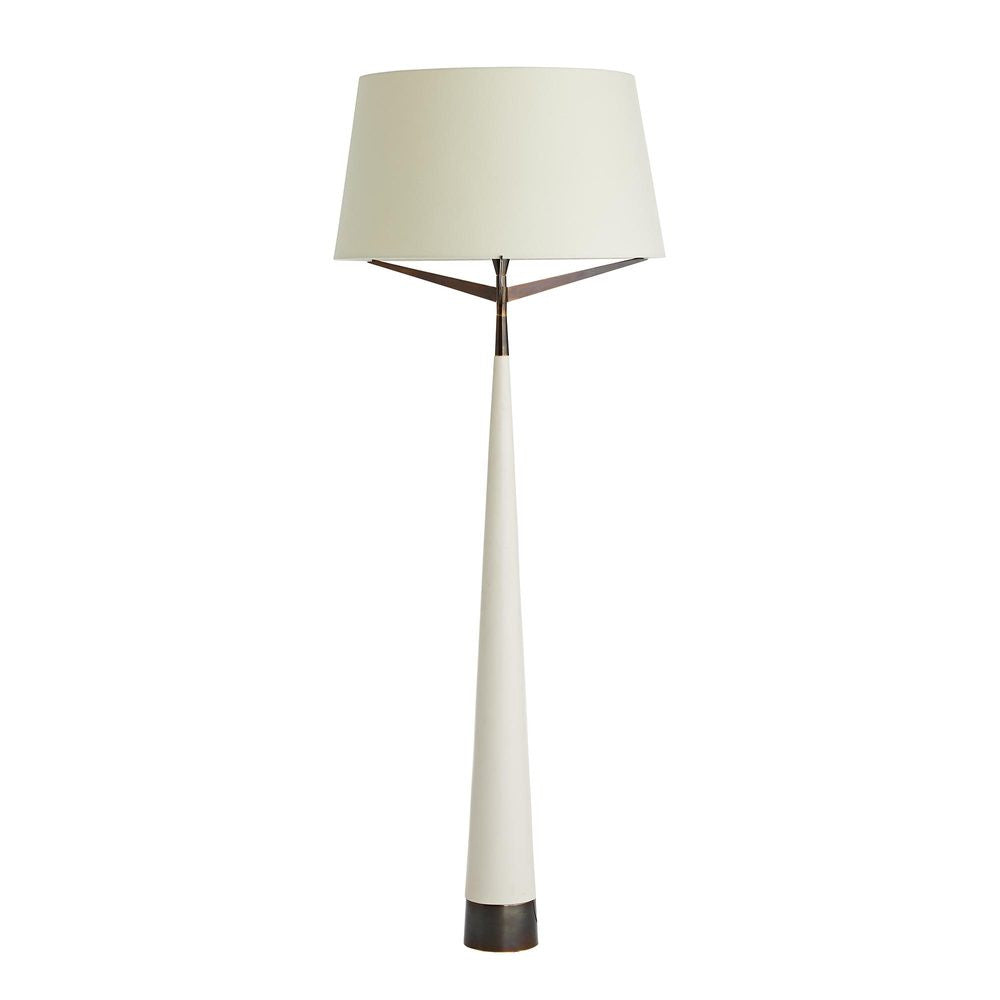 Arteriors Home Elden Floor Lamp Ivory, Heritage Brass
