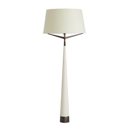 Arteriors Home Elden Floor Lamp Ivory, Heritage Brass