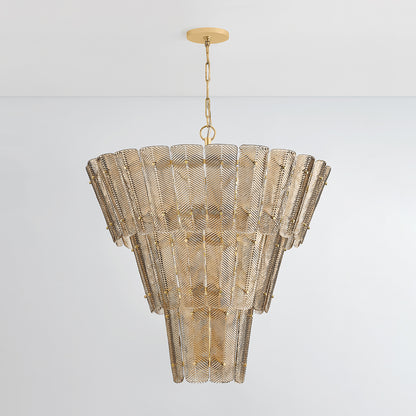 Hudson Valley Cassian 18-Light Chandelier Vintage Gold Leaf detail view 1