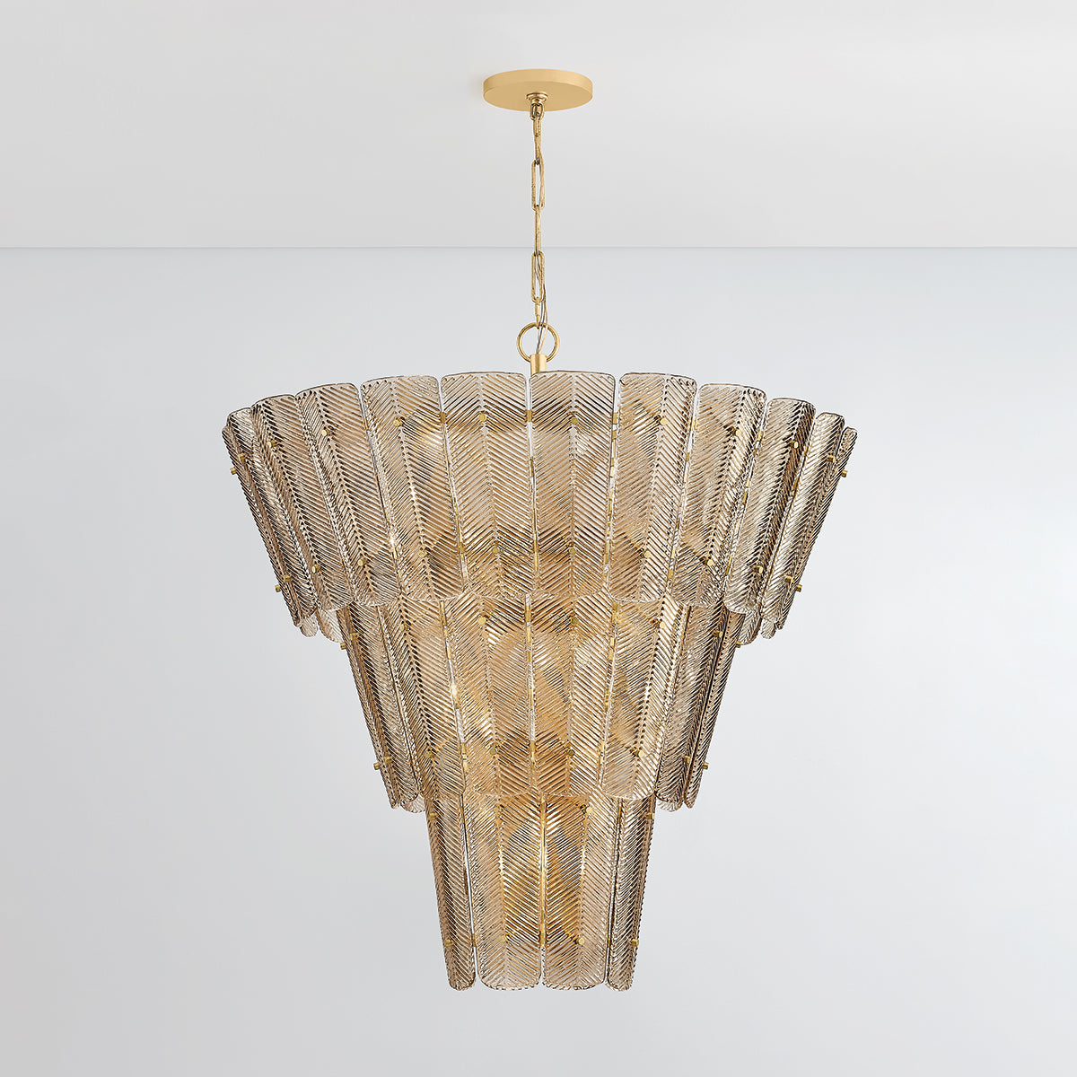Hudson Valley Cassian 18-Light Chandelier Vintage Gold Leaf detail view 2