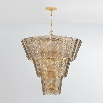 Hudson Valley Cassian 18-Light Chandelier Vintage Gold Leaf detail view 2