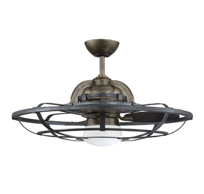 Alsace Fandelier, 1-Light, LED, Reclaimed Wood, Glass Shade, 30"W Savoy House (26-9536-FD-196 1FTQZ)