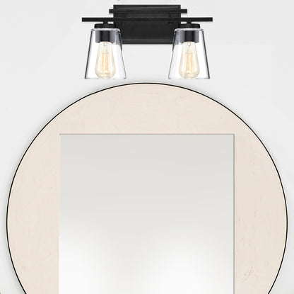 Calhoun Bath Vanity Light, 2-Light, Black, Glass Shade, 14.58"W, Savoy House (8-1020-2-BK 1N3VJ)