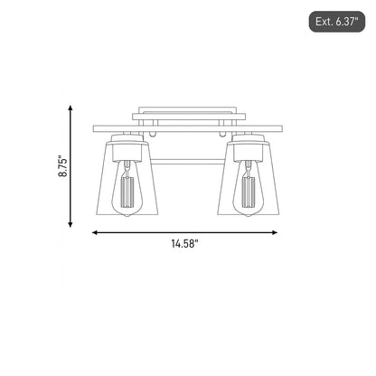 Calhoun 2-Light Bathroom Vanity Light in Black