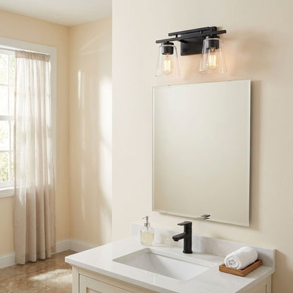 Calhoun 2-Light Bathroom Vanity Light in Black