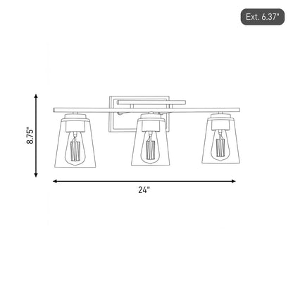 Calhoun 3-Light Bathroom Vanity Light in Black