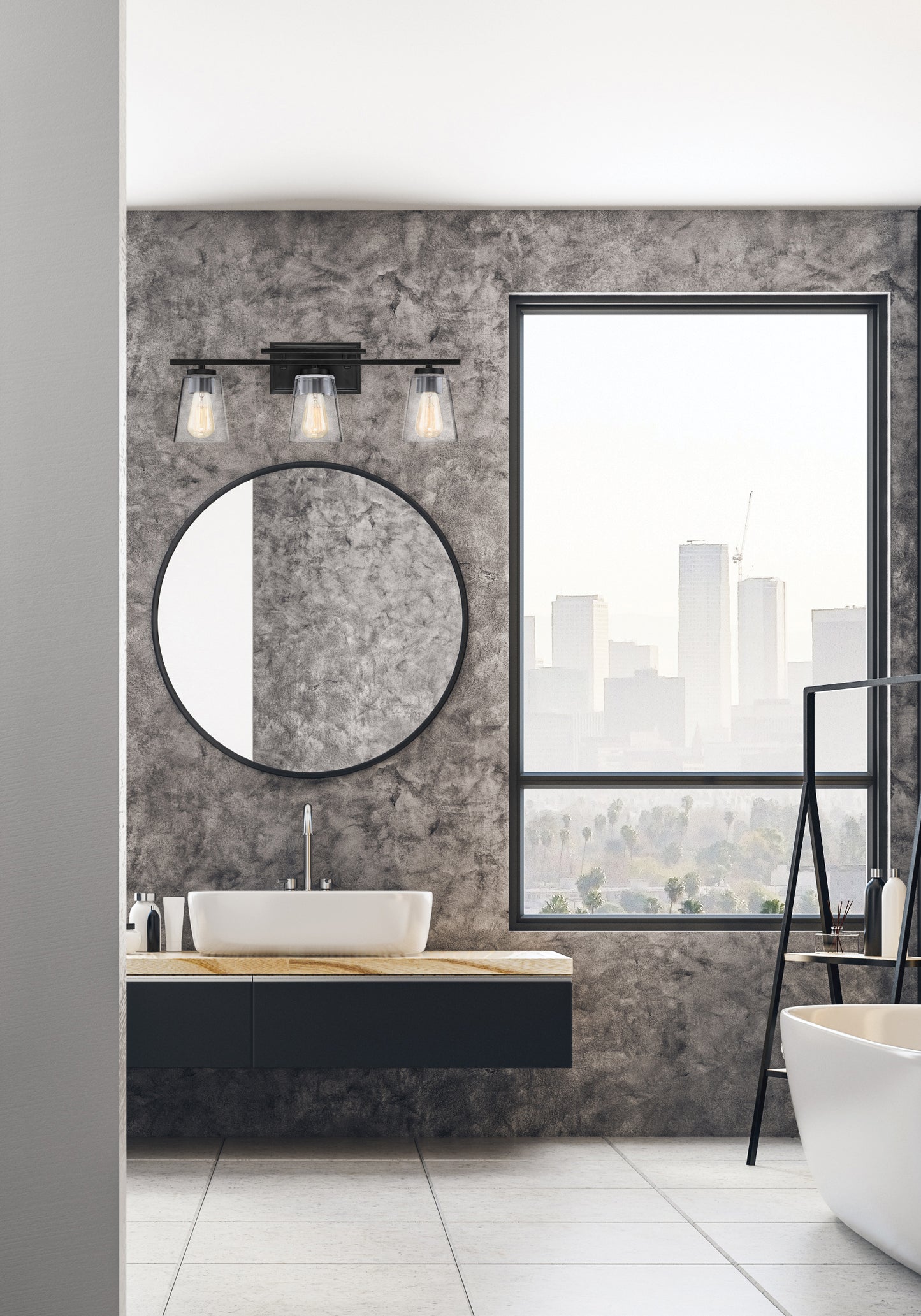 Calhoun 3-Light Bathroom Vanity Light in Black