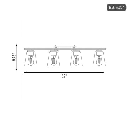 Calhoun 4-Light Bathroom Vanity Light in Black