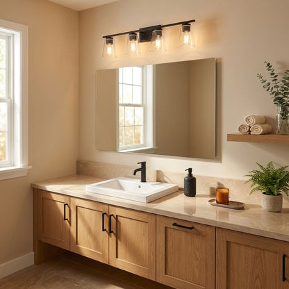 Calhoun 4-Light Bathroom Vanity Light in Black