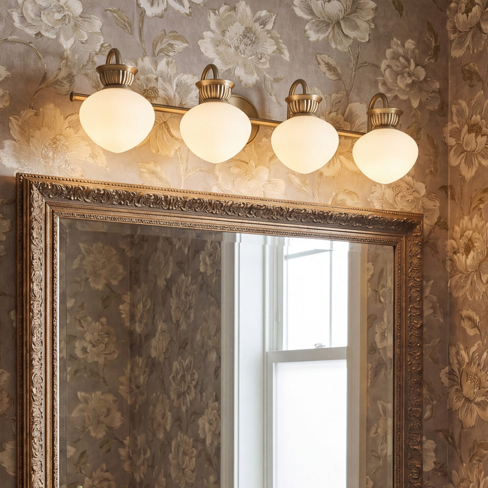 Savoy House Melbourne 4-Light Bathroom Vanity Light - Noble Brass