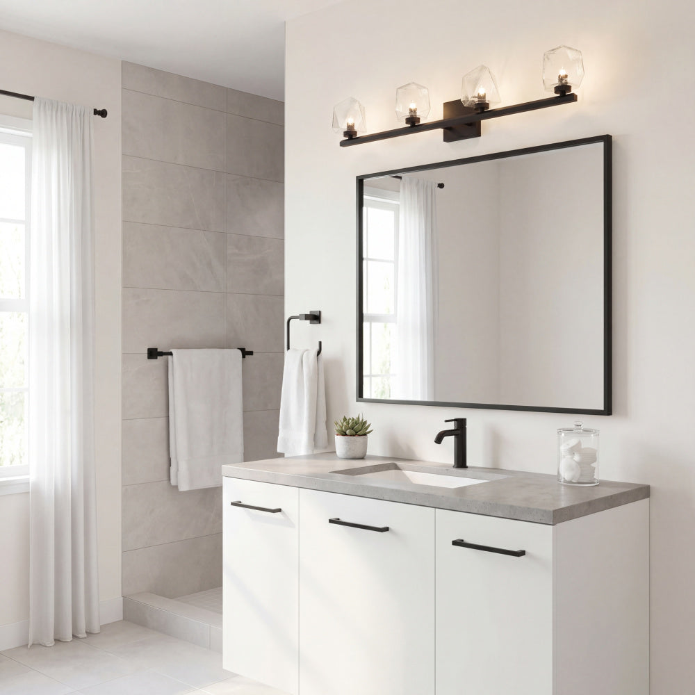 Savoy House Castello 4-Light Bathroom Vanity Light - Matte Black