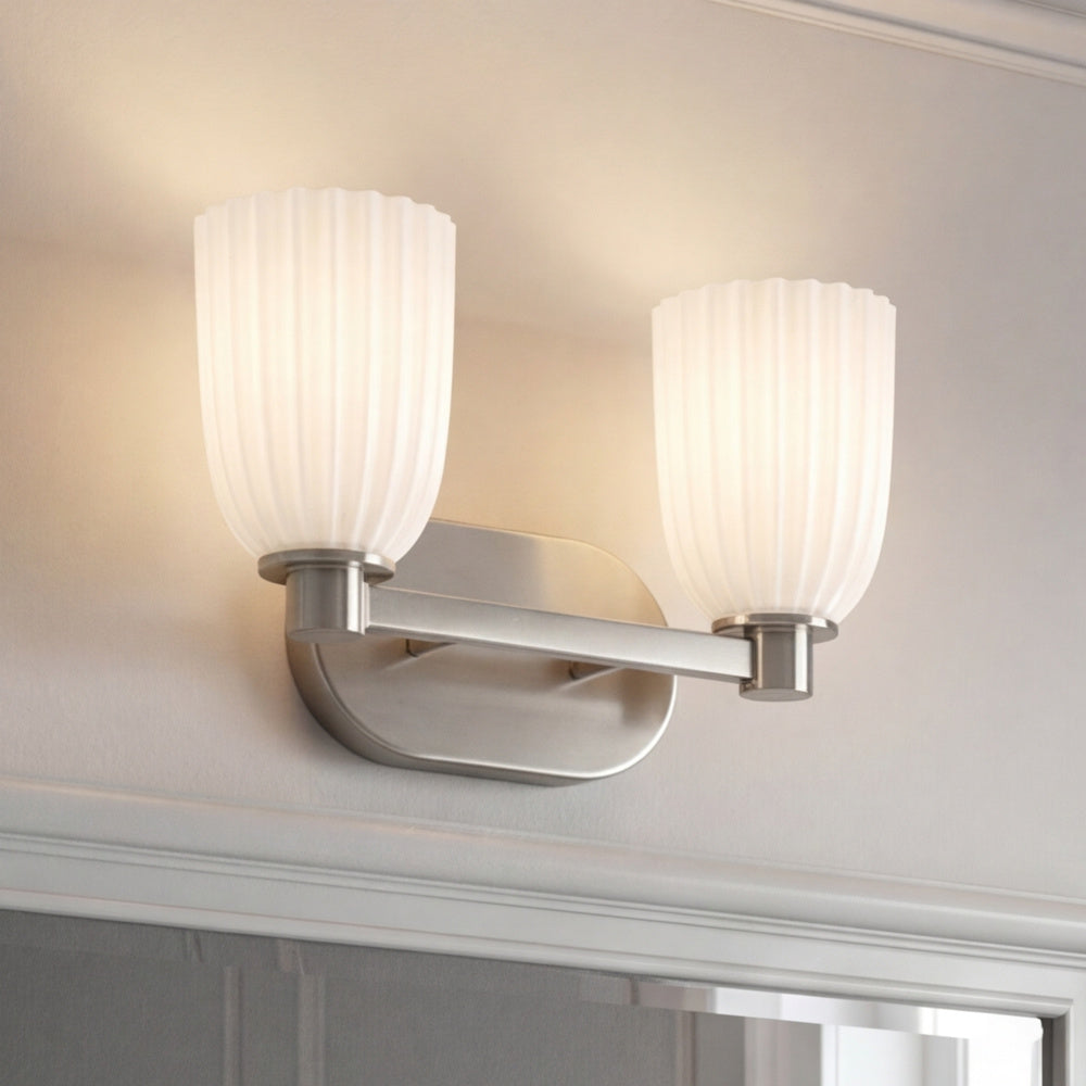 Savoy House Baldwin 2-Light Bathroom Vanity Light - Satin Nickel