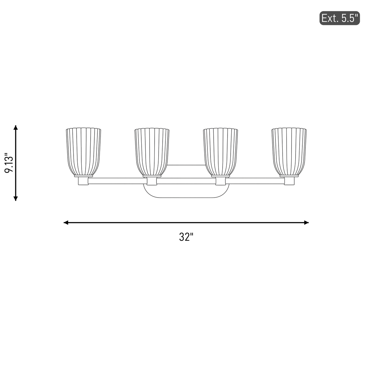Baldwin 4-Light Bathroom Vanity Light