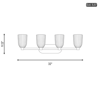 Baldwin 4-Light Bathroom Vanity Light