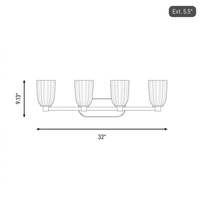 Baldwin 4-Light Bathroom Vanity Light
