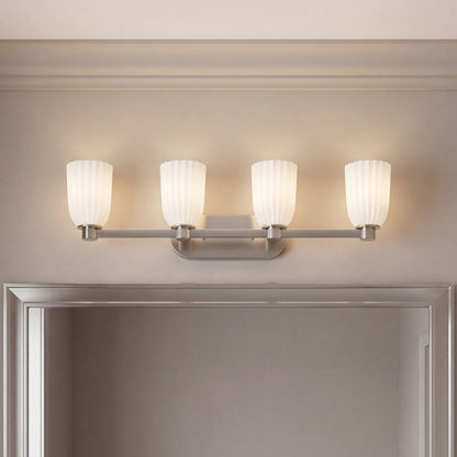 Savoy House Baldwin 4-Light Bathroom Vanity Light - Satin Nickel