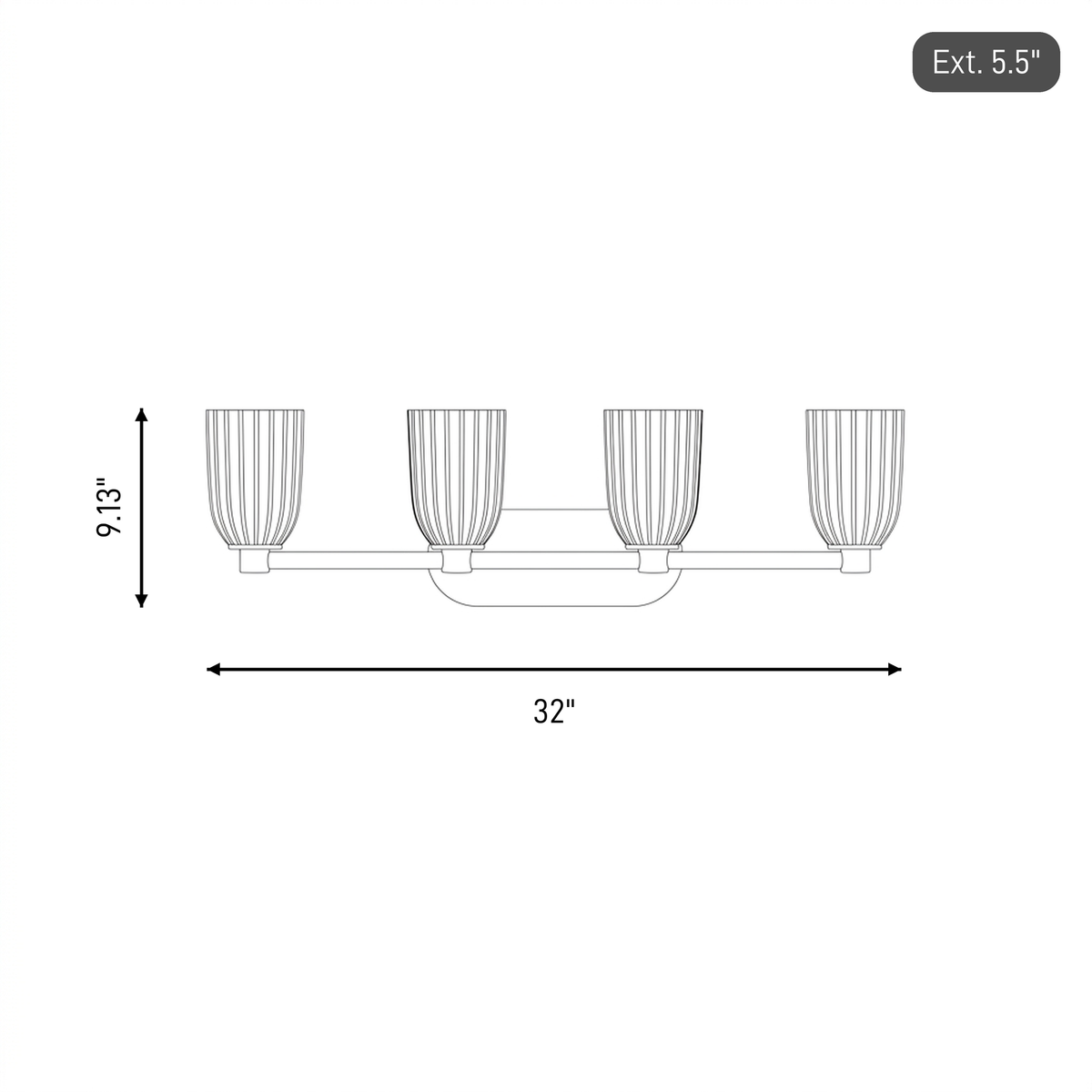 Baldwin 4-Light Bathroom Vanity Light