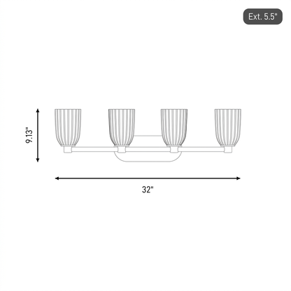 Baldwin 4-Light Bathroom Vanity Light