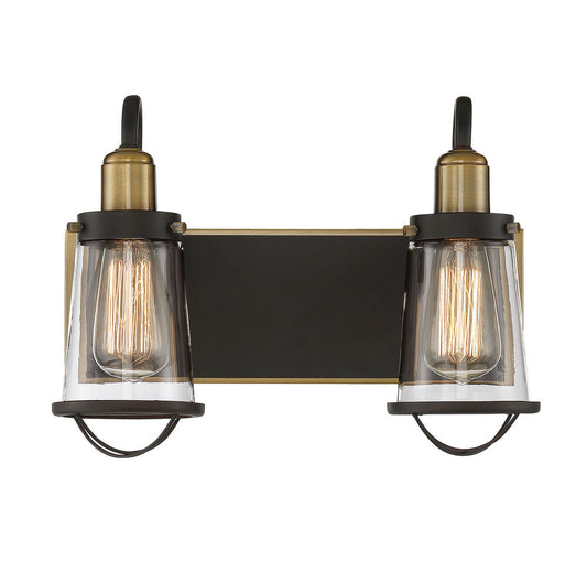 Savoy House Lansing 2-Light Bath Vanity English Bronze and Warm Brass