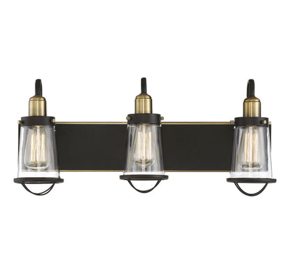 Savoy House Lansing 3-Light Bath Vanity English Bronze and Warm Brass