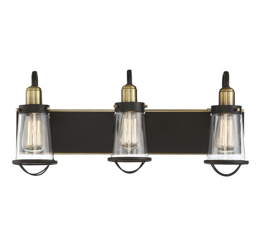 Savoy House Lansing 3-Light Bath Vanity English Bronze and Warm Brass