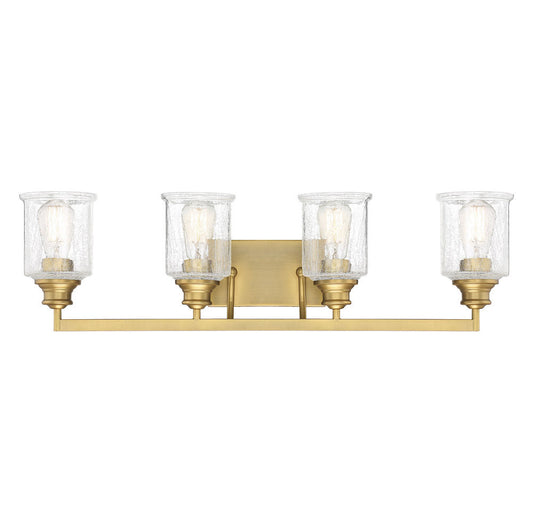 Hampton 4-Light Bathroom Vanity Light in Warm Brass