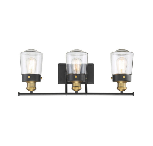 Savoy House Macauley 3-Light Bath Vanity Vintage Black with Warm Brass