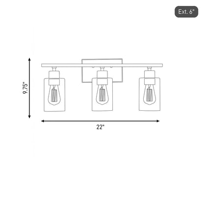 Lambert 3-Light Bathroom Vanity Light in Polished Chrome