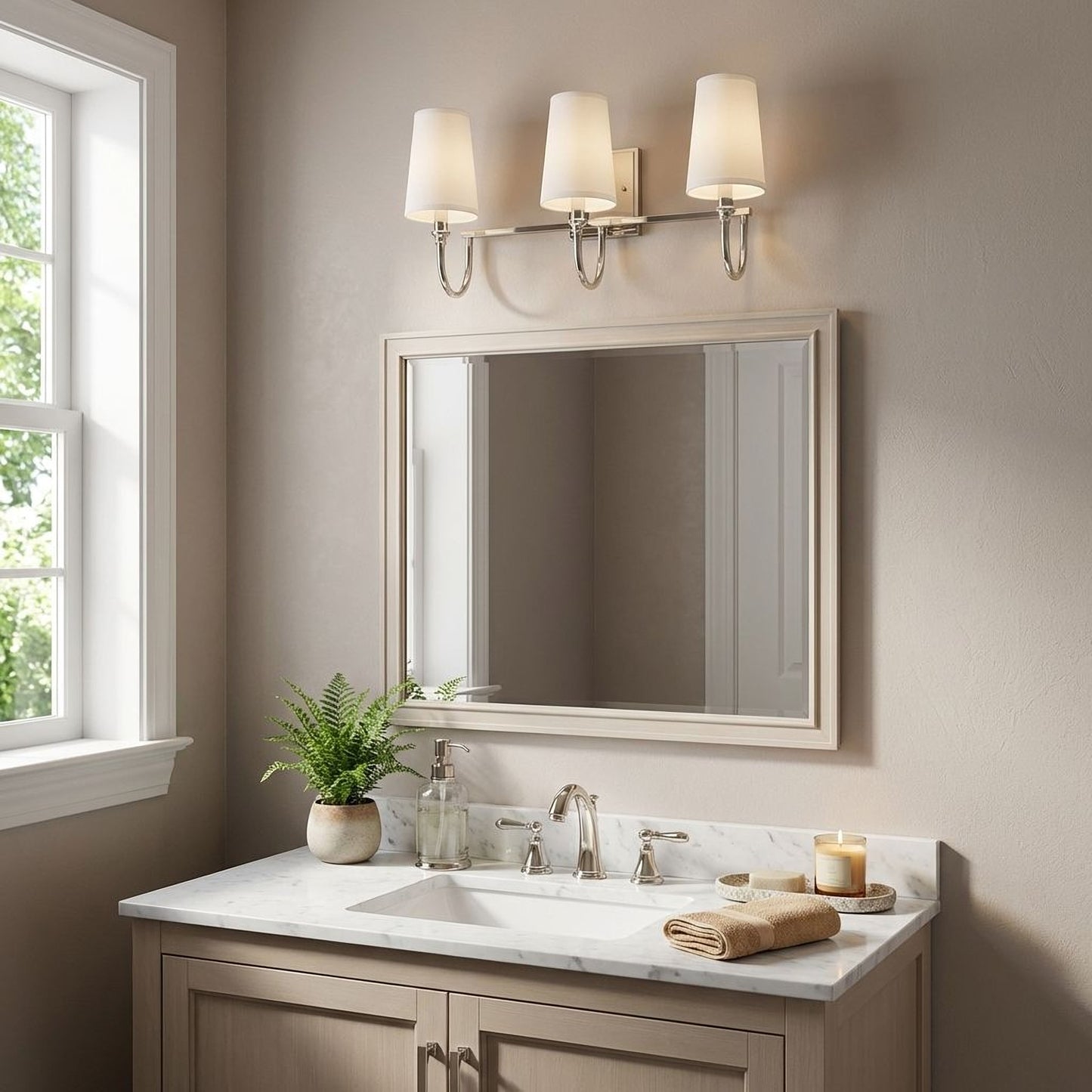 Cameron 3-Light Bathroom Vanity Light in Matte Black