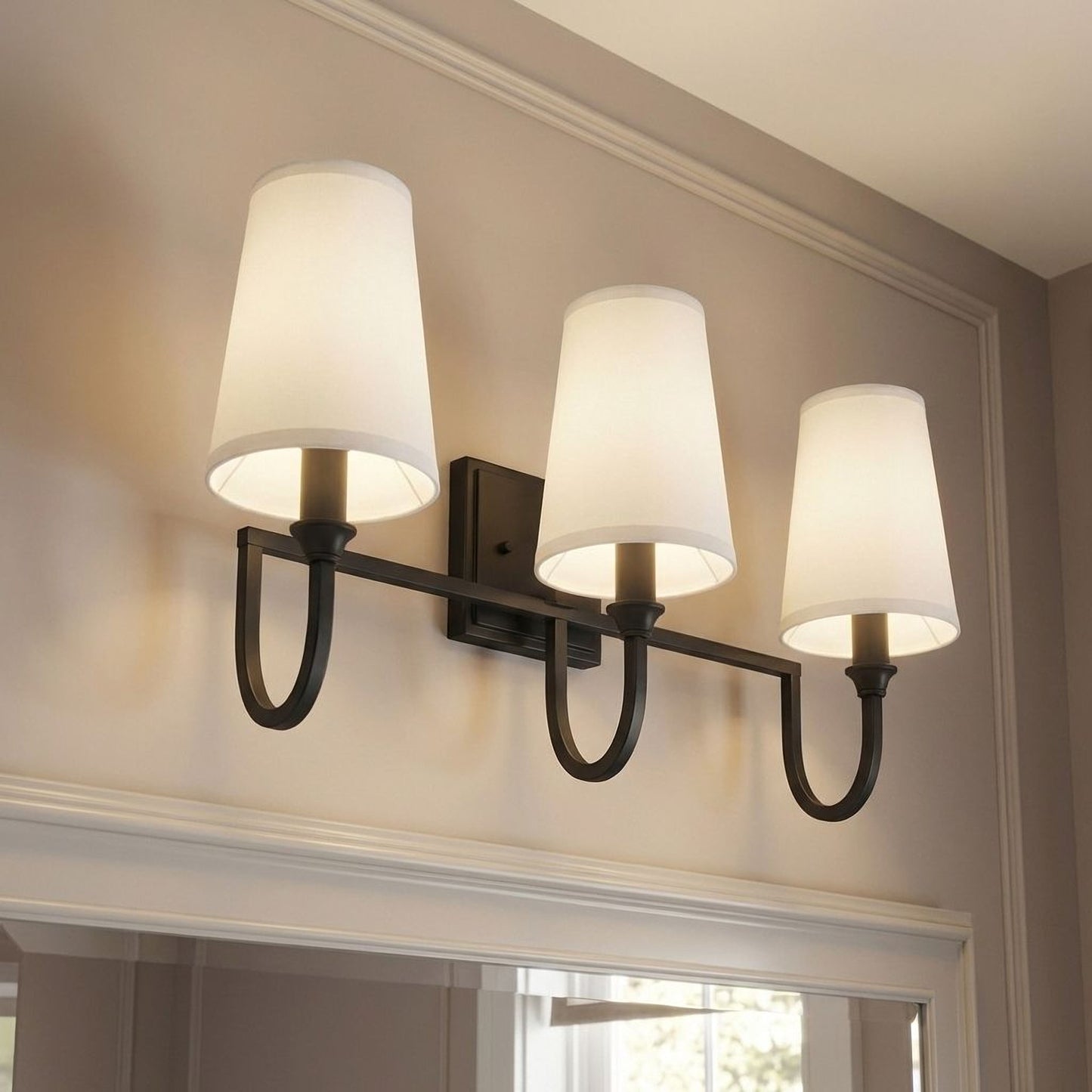 Cameron 3-Light Bathroom Vanity Light in Matte Black