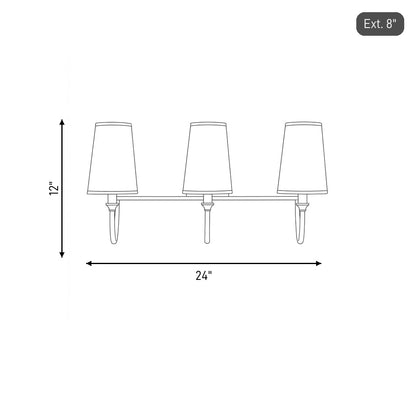 Cameron 3-Light Bathroom Vanity Light in Matte Black