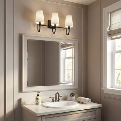 Cameron 3-Light Bathroom Vanity Light in Matte Black