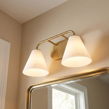 Blair 2-Light Bathroom Vanity Light in Warm Brass