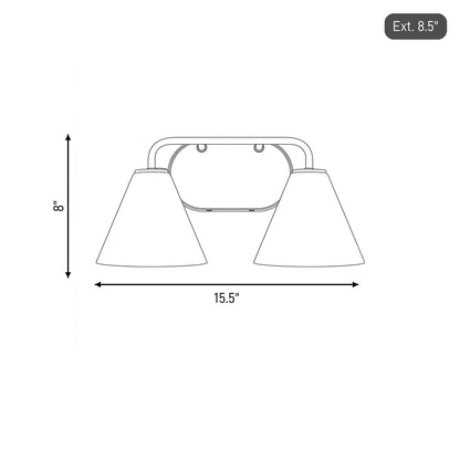 Blair 2-Light Bathroom Vanity Light in Warm Brass
