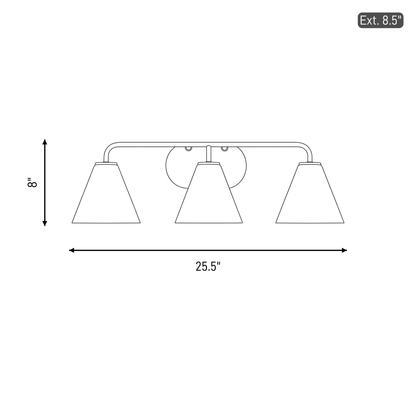 Blair 3-Light Bathroom Vanity Light in Matte Black
