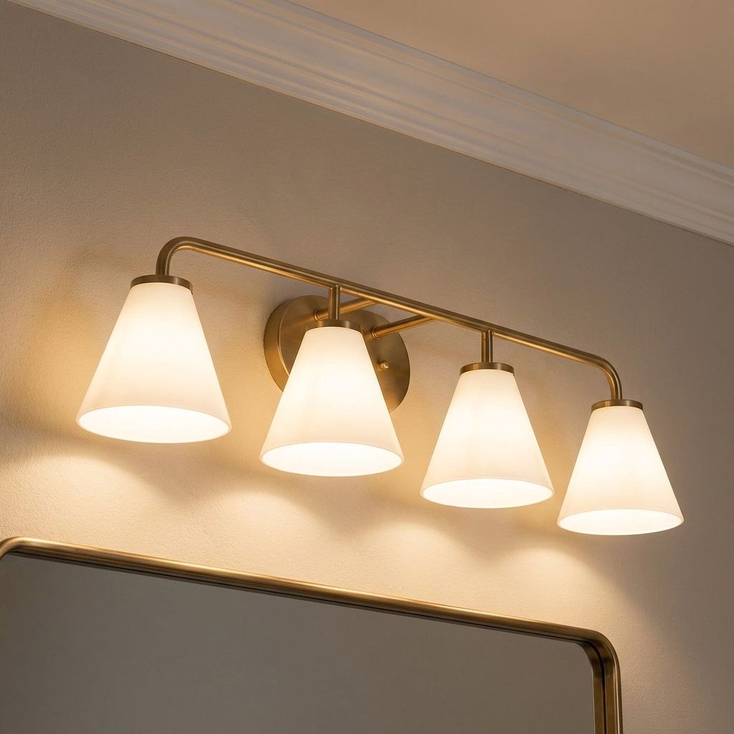 Blair 4-Light Bathroom Vanity Light in Warm Brass